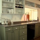 Green Kitchen And Striking Green Kitchen Cupboards Paint And Granite Countertop Applied Also Open Storage With Laminate Flooring Ideas Kitchens Fantastic Kitchen Cupboards Paint Ideas With Chic Cupboards Arrangements