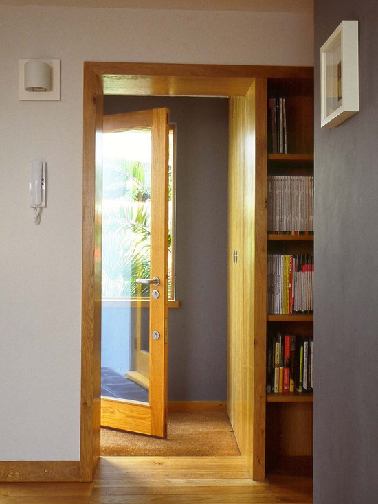 Modern Entry Woodframe Striking Modern Entry With Bookshelf Wood Frame Glass Door 12AP Project Decoration Fancy House Style In Fascinating Sporadic Color Scheme