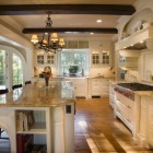 Traditional Kitchen White Striking Traditional Kitchen Design With White Kitchen Cupboards Ideas And Granite Countertop Also Rustic Beams Ceiling Kitchens Deluxe Kitchen Cupboards Ideas With Enchanting Kitchen Designs