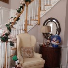 Staircase Christmas For Stylish Staircase Christmas Decor Idea For Small Home Swirly Staircase With Curled Railing And Greenery On Handrail Decoration Magnificent Christmas Decorations On The Staircase Railing