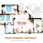 Threes Company Tv Terrific Threes Company Apartment Using TV Home Floor Plans With Twin Mini Bed In Contemporary Bedroom Involved Bathroom Decoration Imaginative Floor Plans Of Television Serial Movie House