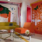 White Potted Orange Terrific White Potted Plants Beside Orange Colored Chairs On White Marble Glossy Floor Espacio C Mixcoac By ROW Studio Decoration Vibrant Modern Interior Decoration For Wonderful Training Center