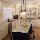 Kitchen Cabinet Counter Traditional Kitchen Cabinet With Marble Countertop Under The Pendant Lamps That Wooden Floor Add Perfect The Room Kitchens Candid Kitchen Cabinet Design In Luminous Contemporary Style