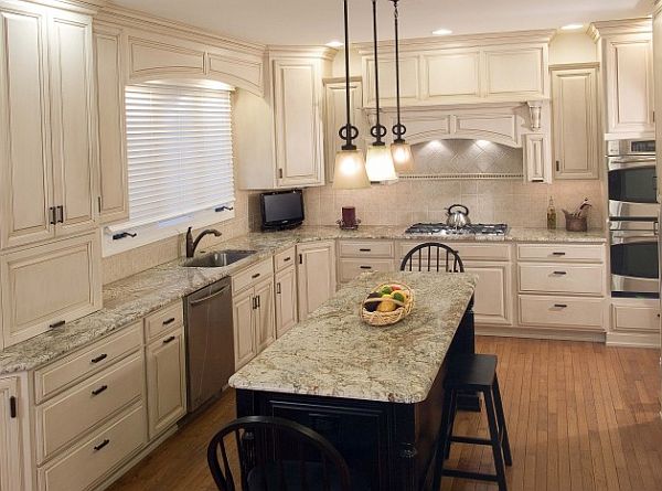 Kitchen Cabinet Counter Traditional Kitchen Cabinet With Marble Countertop Under The Pendant Lamps That Wooden Floor Add Perfect The Room Kitchens Candid Kitchen Cabinet Design In Luminous Contemporary Style