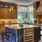 Kitchen Design Kitchen Traditional Kitchen Design With Wooden Kitchen Cabinet Ideas And Glass Window On The Corner With Some Planters Kitchens Inspiring Kitchen Cabinet Ideas Applying Various Cabinet Designs