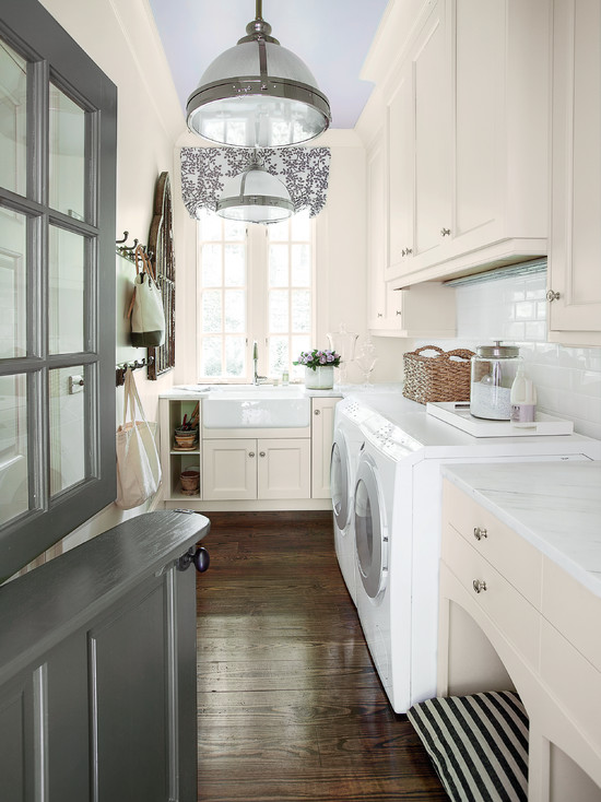 Laundry Room Glossy Traditional Laundry Room Planner With Glossy Pendant Lights Rough Wood Floor White Washing Machine Monochrome Pillow Rattan Basket Fake Flower Interior Design Smart And Beautiful Laundry Rooms That Inspire Your Design Creativity