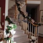 Staircase Christmas Along Traditional Staircase Christmas Decor Installed Along The Circular Staircase With Greenery Attached On The Balustrade Decoration Magnificent Christmas Decorations On The Staircase Railing (+18 New Images)