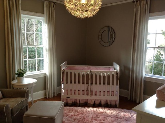 Deep Grey Nursery Transitional Deep Grey Painted Baby Nursery Interior With White Crib Bedding For Girls With Pink Splash On Rug Kids Room  Charming Crib Bedding For Girls With Girlish Atmosphere