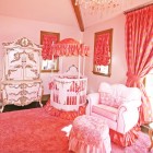 And Bold Baby Vibrant And Bold Pink Themed Baby Girl Nursery Interior Involving White Round Crib With Trimmed Canopy Kids Room Adorable Round Crib Decorated By Vintage Ornaments In Small Room