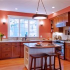 Small Kitchen And Vintage Small Kitchen Island Ideas And Circular Pendant Light In Traditional Kitchen Shiny Wall Lights Wood Kitchen Corner Warm Wood Floor Kitchens Elegant Small Kitchen Island Ideas To Grant A Fancy Dishing Spot (+11 New Images)