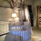 Home Baby With Warm Home Baby Room Designed With Unique Textured Grey Wall Hit By White Skirted Round Crib With Chandelier Kids Room Adorable Round Crib Decorated By Vintage Ornaments In Small Room (+20 New Images)