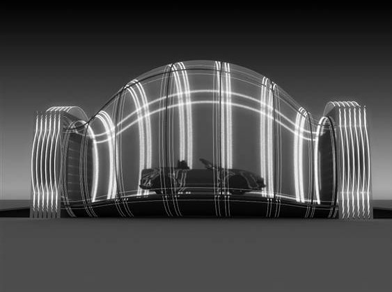 Transparent Garage Curved Wonderful Transparent Garage Cocoon With Curved Glass Covered Wall Of Garage With Lamp Installed Inside It Architecture Smart Garage Design In Various Decoration Ideas And Themes