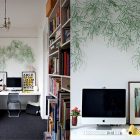 Home Interior Busy Amazing Home Interior Design Including Busy And Funky Style Of Nifty Workspace With PC Units On The White Desk Nearby The Books Shelving On Wall Office & Workspace Stunning Cool Workspace Designs For Your Cozy Office Room