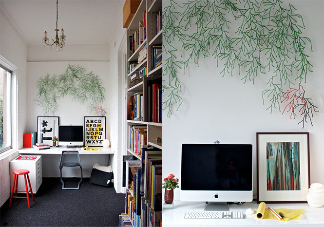 Home Interior Busy Amazing Home Interior Design Including Busy And Funky Style Of Nifty Workspace With PC Units On The White Desk Nearby The Books Shelving On Wall Office & Workspace  Stunning Cool Workspace Designs For Your Cozy Office Room