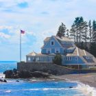 Seaside Cottages With Amazing Seaside Cottages Maine Surrounded With Stone Floor And Many Christmas Trees Beautified With Blue Sky Atmosphere Hotels & Resorts Fabulous Modern Seaside Cottage With Elegant Colorful Interiors