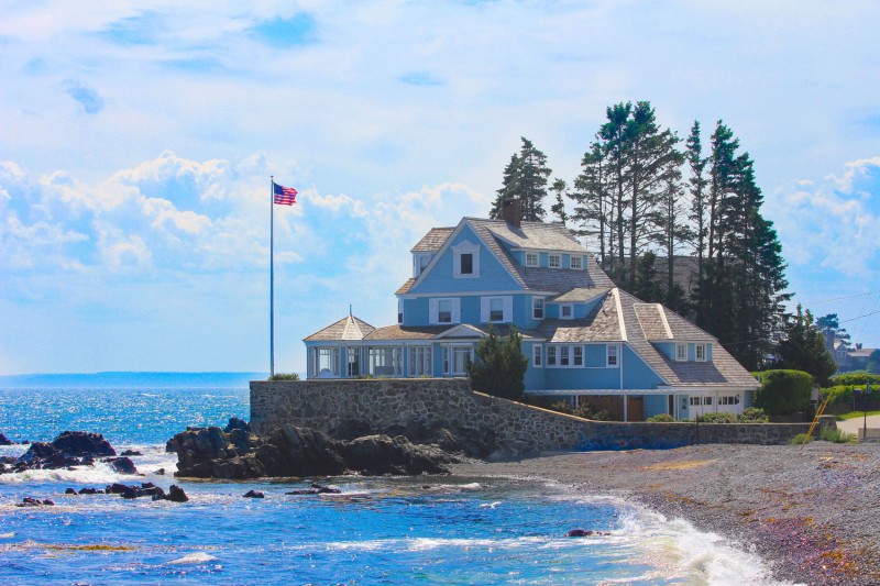 Seaside Cottages With Amazing Seaside Cottages Maine Surrounded With Stone Floor And Many Christmas Trees Beautified With Blue Sky Atmosphere Hotels & Resorts Fabulous Modern Seaside Cottage With Elegant Colorful Interiors