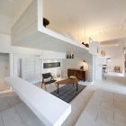 Sitting Space Ceramic Amazing Sitting Space In The Ceramic House Madrid Spain With Wooden Table And Wooden Dresser Under White Ceiling Interior Design Elegant Ceramic Interior Design With Beautiful Dining And Kitchen Partition