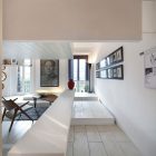 Details In House Appealing Details In The Ceramic House Madrid Spain With White Wooden Floor And White Wall Near Glass Windows Interior Design Elegant Ceramic Interior Design With Beautiful Dining And Kitchen Partition
