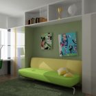 Living Room A Appealing Living Room Design Including A Colorful Furniture In A Fun Atmosphere With Creative Work Space Inside The House Building Office & Workspace Stunning Cool Workspace Designs For Your Cozy Office Room