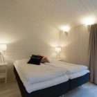 White Wooden And Artistic White Wooden Striped Wall And Ceiling In The Bedroom Of Chalet Lagunen Residence Involved Double Bed Dream Homes Luminous And Shining House With Contemporary Yet Balanced Color Palette