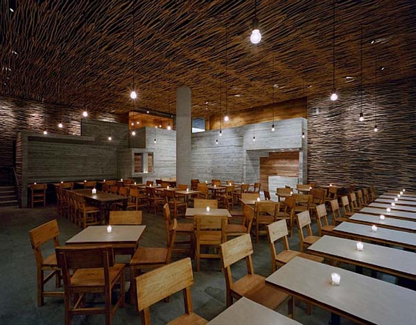 Pio Pio Sebastian Attractive Pio Pio Restaurant By Sebastian Marsical Studio With Many Small Short Candle On Wooden Dining Table With Wood Chairs Restaurant Stunning Wood Restaurant With Minimalist Decoration Approach