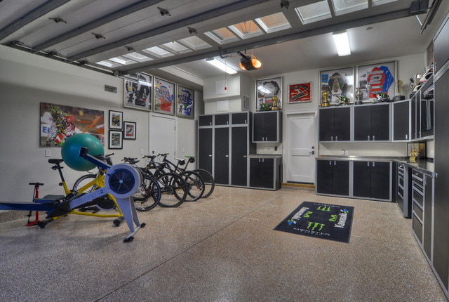 Contemporary Garage Design Awesome Contemporary Garage And Shed Design Interior Completed With Bike Storage Ideas Used Concrete Flooring Ideas Dream Homes  20 Excellent Bike Storage Ideas Ways To Organize Your Garage