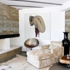 Corner In By Awesome Corner In The Villa By The Sea With Brown Chaise And Open Fireplace Near Animal Skin Rug Dream Homes Beautiful And Contemporary Spanish Villa With Open Living Room