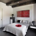 Details In Renovation Awesome Details In The Apartment Renovation In Moscow Bedroom With Grey Bed And White Quilt Near Black Nightstand Interior Design Elegant Contemporary Ideas For Interior Of Modern Studio Flat In Red And White Color