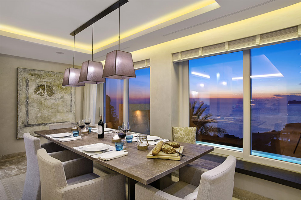 Dining Room Mallorca Awesome Dining Room Design In Mallorca Villa Applied Wooden Dining Table And Triple Pendant Lamps Dream Homes Luxurious Contemporary Mediterranean Villa With Sophisticated Interior Style