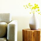 Living Room With Awesome Living Room Interior Design With Grey Soft Sofa And Yellow Colored Flowers Placed In White Clay Pot Dream Homes Warm And Elegant Scandinavian Interior Design For Your Modern Home