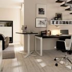 Home Office Those Breathtaking Home Office Idea For Those Who Wish To Use Space Under The Staircase With Black And White Desk And Wheel Chair Office & Workspace Elegant And Modern Home Office Design For A Stylish Working Space