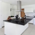 Kitchen Design Bell Breathtaking Kitchen Design Of Grand Bell Residence With White Kitchen Island With Black Colored Surface Made From Marble Dream Homes Fresh White Home Shades Of Clean And Airy Interior Ideas