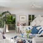 Themed The On Bright Themed The Coral House On Grace Bay Bedroom Idea Featured With Private Workspace And Seating Space Architecture Luminous Private Beach House With Stylish And Chic Exotic Interiors