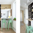 Kitchen Design Apartment Brilliant Kitchen Design Of Compact Apartment Moscow With Green Mint Colored Chairs And White Wooden Counter Dream Homes Elegant Colorful Interior Design Displaying A Vibrant Pastel Colors