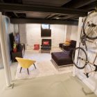 Modern Basement Interior Captivating Modern Basement Room Design Interior With Small Bike Storage Ideas Used Concrete Flooring Decoration Ideas Dream Homes 20 Excellent Bike Storage Ideas Ways To Organize Your Garage