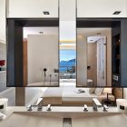 Mirrored Storage Mallorca Charming Mirrored Storage Door At Mallorca Villa Bathroom Above The Vanity With Chrome Faucet Ideas Dream Homes Luxurious Contemporary Mediterranean Villa With Sophisticated Interior Style