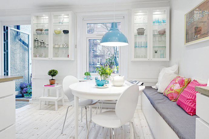Swedish Apartment Interior Chic Swedish Apartment Unitary Room Interior Painted In White Maximized For Nook Dining Room And Kitchen Interior Design Cozy Scandinavian House Interior With Bright Decoration Style