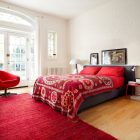 Red Themed Master Comfortable Red Themed Modern Residence Master Bedroom Idea Involving Patterned Bedding And Red Reading Nook Dream Homes Beautiful Art Deco Home With Views Of Contemporary Interiors