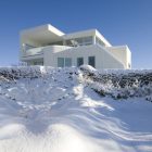 White Painting G Cool White Painting Covered Villa G By Saunders Architecture Coupled With Snow On Ground And Blue Skies Views Outside Hotels & Resorts Extraordinary Modern Villa Style With Dynamic Indoor Outdoors