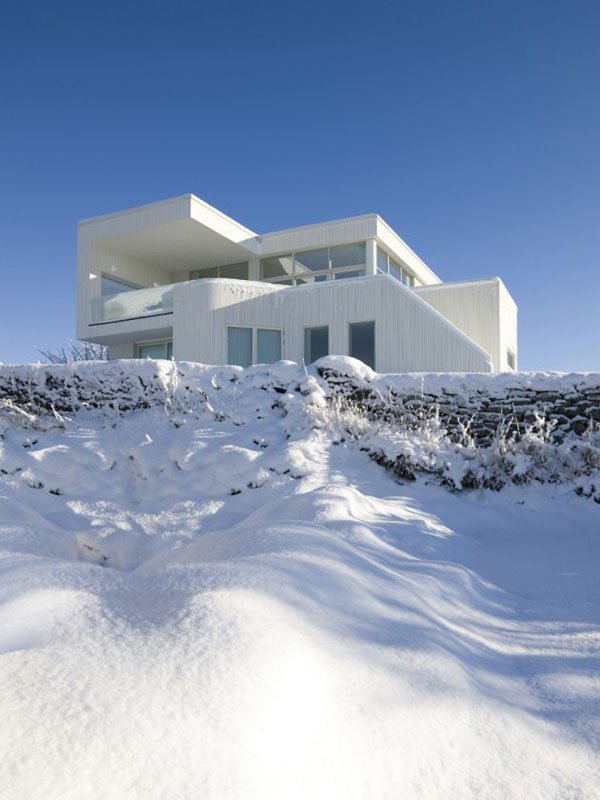 White Painting G Cool White Painting Covered Villa G By Saunders Architecture Coupled With Snow On Ground And Blue Skies Views Outside Hotels & Resorts  Extraordinary Modern Villa Style With Dynamic Indoor Outdoors