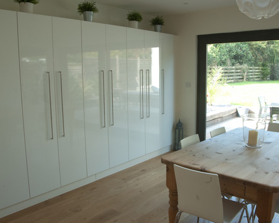 Dining Room Closet Cozy Dining Room Glossy White Closet Door 146SL Project Interior Design  Fantastic Modern Interior In Luminous Wooden Accents