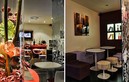 Scarlett Cafe With Cozy Scarlett Cafe Restaurant Design With Contemporary Velvet Seats And White Drinking Table On Solid Black Floor Interior Design Stunning Modern Interior Design In Scarlett Cafe & Restaurant