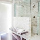 Traditional Bathroom Upholstered Cozy Traditional Bathroom Enclosed Shower Upholstered Bench Holladay Home Interior Design Classic Home Design With Stylish And Stunning Interiors
