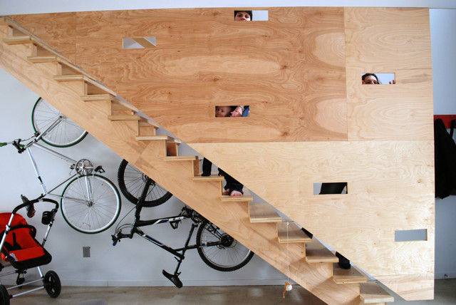 Industrial Staircase Decorated Creative Industrial Staircase Design Interior Decorated With Bike Storage Ideas In Minimalist Decoration For Home Inspiration Dream Homes  20 Excellent Bike Storage Ideas Ways To Organize Your Garage