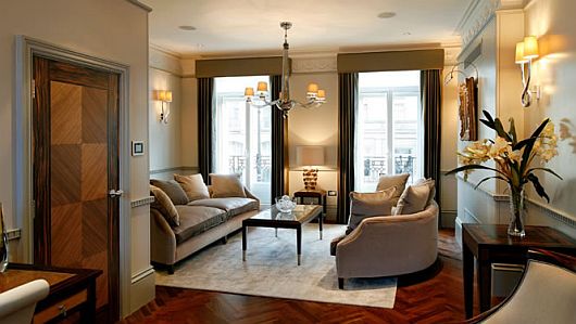 Living Room In Elegant Living Room Interior Design In Contemporary Wilton Place Townhouse Furnished With Gray Sectional Sofa Set Interior Design  Classic Contemporary Townhouse With Blend Interior Design Style 