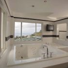Modern White For Elegant Modern White Bathtub Design For Providing Total Comfort Of St Lucia Akasha Villa For Rent With Amazing Outside Panorama Dream Homes Beachfront Modern Beautiful Villa With Fantastic Exterior And Interior Accents