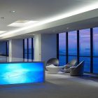 And Unique Design Enchanting And Unique Office Interior Design By Applying Stylish Guests Chairs And Artistic Marble Table By Rottet Studio Office & Workspace A Pair Of Modern Office Interior Design With White Color Themes