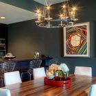 Stainless Steel Above Exciting Stainless Steel Chandelier Installed Above Rectangular Wooden Table Of Spivey Designs Modern Residence Dream Homes Beautiful Contemporary Home Set To Make A Fusion Interior Style