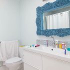 Catching Cyan Studded Eye Catching Cyan Engraved Mirror Studded On Manzanita Residence Yamamar Design Vanity Center Wall Dream Homes Stylish Modern House Decoration With Beautiful And Bright Interior Themes