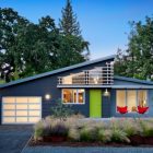 Catching Grey Street Eye Catching Grey Themed Cloud Street Residence By AWA Facade Seen From Street Side With Green Door Panel Dream Homes Modern Minimalist Cottage Plans With Dream House Style Of Cloud Street Residence